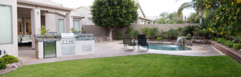 An outdoor patio kitchen in Lake Geneva.