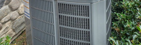 An AC unit outside a home in Lake Geneva, WI.
