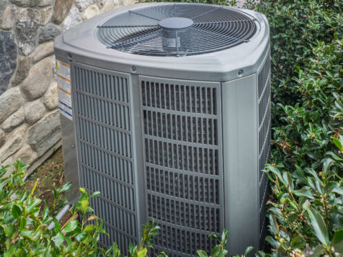 An AC unit outside a home in Lake Geneva, WI.